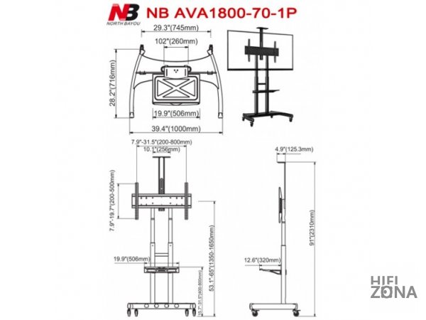 Стойка NB AVA 1800-70-1P (чёрная)