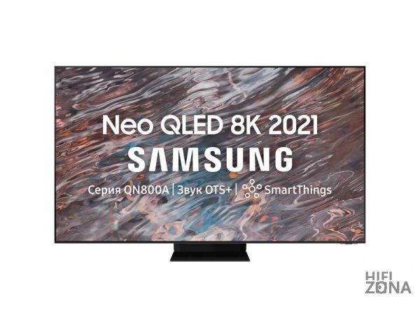 65" Телевизор Samsung QE65QN800AU 2021 Neo QLED, QLED, HDR RU, нержавеющая сталь